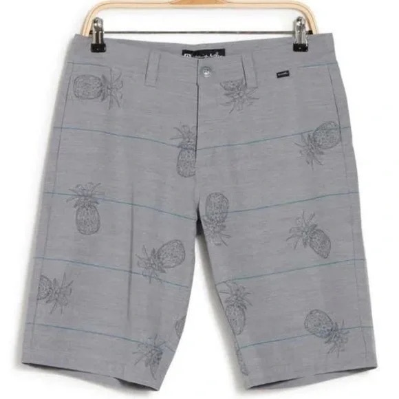 Travis Mathew Other - Travis Mathew Gray Pineapple Print Flat Front Shorts Size 36